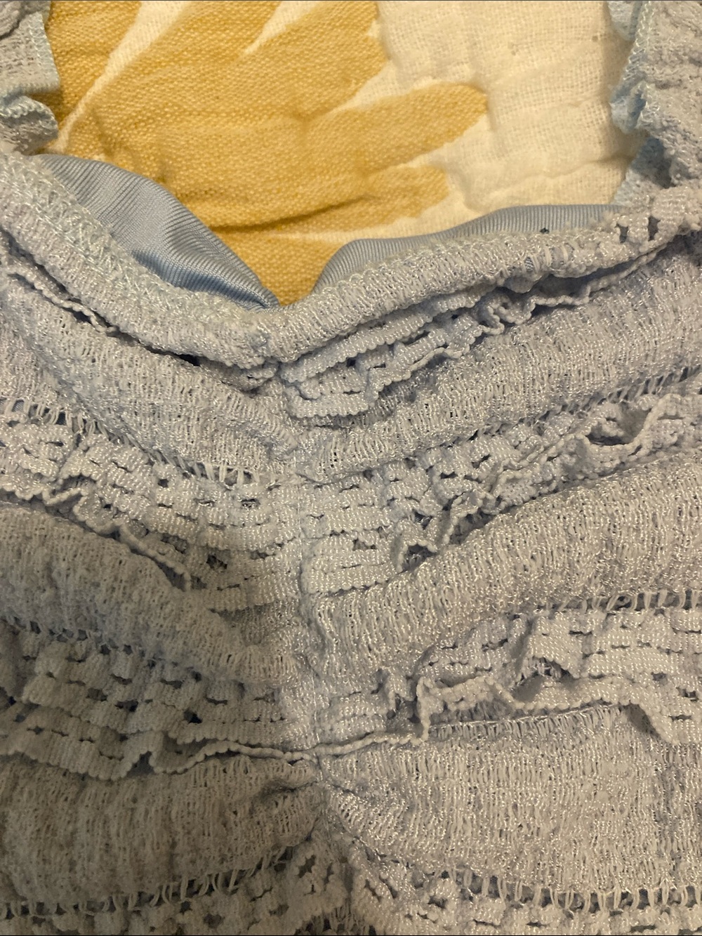 Light Blue Smocked Ruffle Crop Tank - Picture 3 of 3